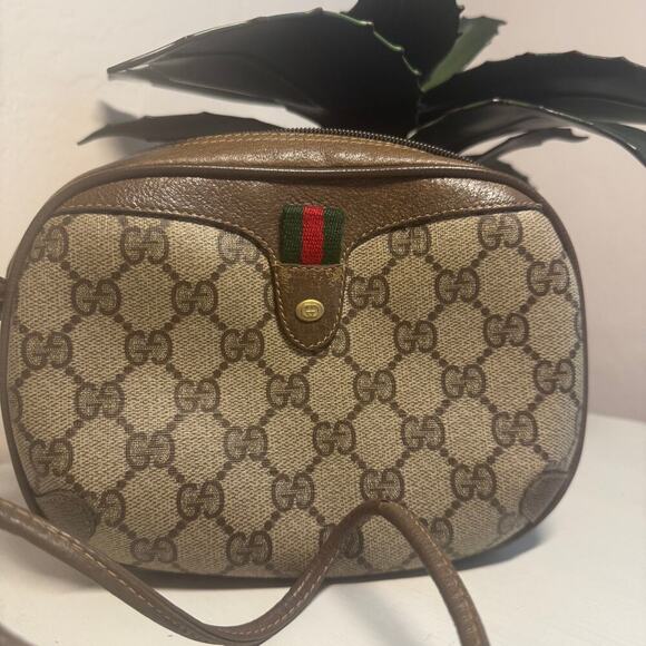 Gucci Sherry Line GG Supreme Canvas Crossbody Camera Case Vintage - Picture 1 of 8